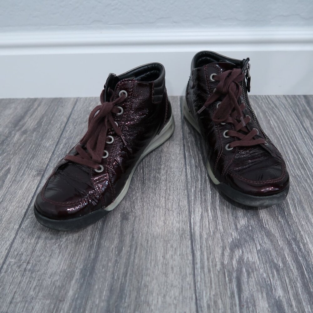 Luftpolster Shoes Womens 7.5 Purple Tennis Sneakers High Top Leather Preppy